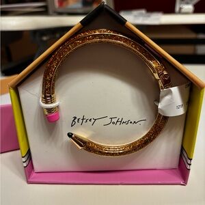 Betsey Johnson Gold Glitter Pencil Bangle